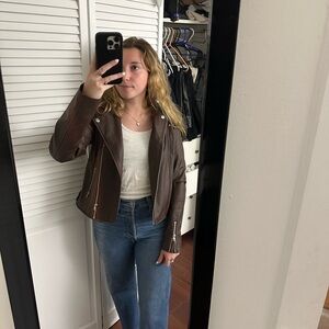 (BARELY WORN) Fashionnova Brown Leather Jacket